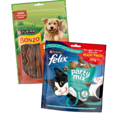 Alle Felix, Bonzo en Adventuros snacks